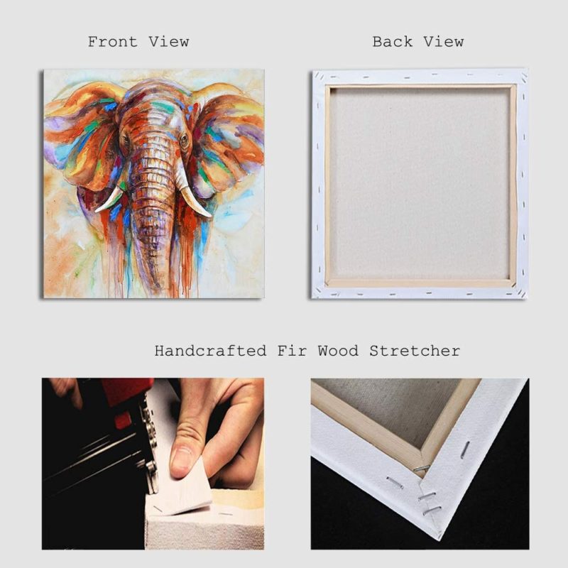 Artinme Original Design Large Contemporary Abstract Colourful Elephant