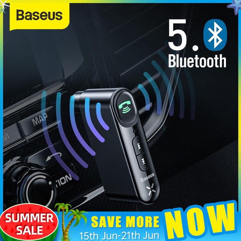 onhandig moeilijk robot Baseus Car Aux Bluetooth 5.0 Adapter Wireless 3.5mm Audio Receiver for Auto  Bluetooth Handsfree Car Kit Speaker Headphone - Allhap