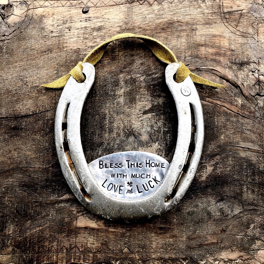 The Love and Luck Horseshoe™ Traditional Symbol. Southern. Rustic Welcome.  Equestrian Decor. Barn Wedding. Equine Style. Housewarming Gift 