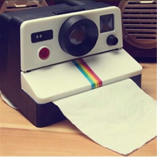Funny Retro Camera Shaped Toilet Tissue Paper Roll Holder Box photo review
