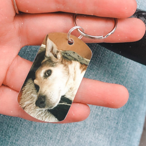 Once by my side, Forever in my Heart - Pet Remembrance Keychain - Pet Loss Gift - Pet Sympathy Gift - Dog Photo Keychain - Dog Memorial Gift photo review