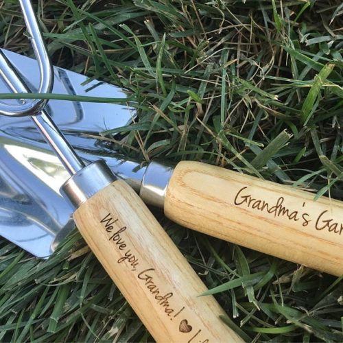 Personalized Garden Tools - Great gift for the gardener - Nice heavy duty steel set includes a trowel and raking/weeding tool photo review