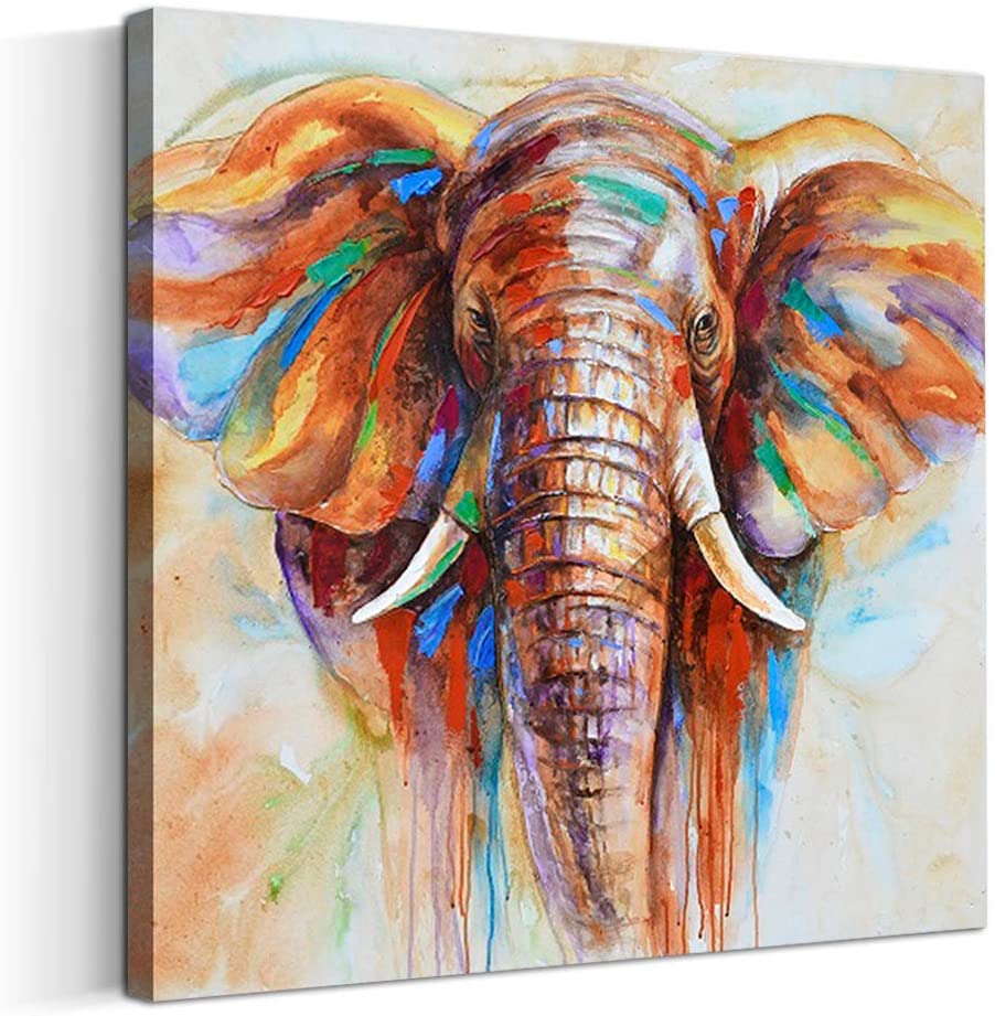 Artinme Original Design Large Contemporary Abstract Colourful Elephant ...