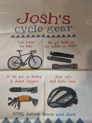 Personalised cycling storage sack, Mountain Bike Gift, Cycling kit, bike, gift for him, Fathers day, Daddy, Cycling gifts, bicycle gift photo review