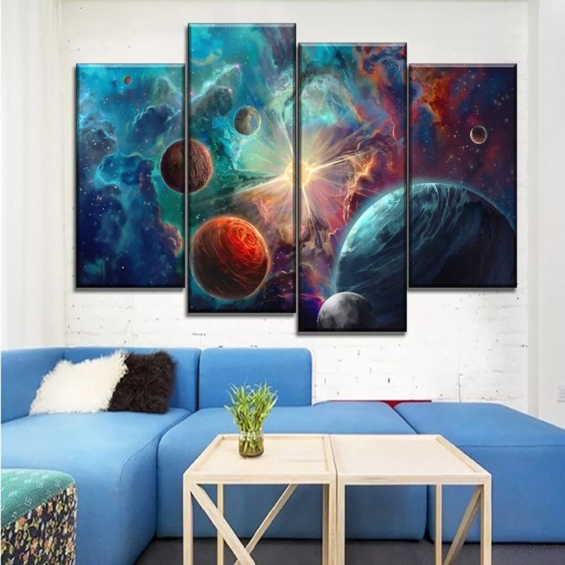 Space Wall Art, Space Painting, Milky Way Canvas Art, Split Canvas ...