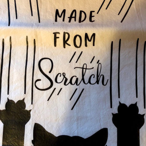 Kitchen Towels - Made From Scratch - Funny Kitchen Towels - Kitchen Decor - Cat Towel photo review