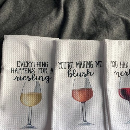 Wine Gift - Wine Glasses - Funny Dish Towels for Hostess - Bar Towels - Wine Gift Set - Funny Kitchen Decor - Funny Housewarming Gift photo review