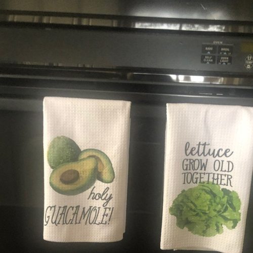 Funny Kitchen Towels - Vegetable Decor - Hostess Gift - Dish Towels - Housewarming Gift - Gift For Mom - Wedding Shower Gift - Hand Towel photo review