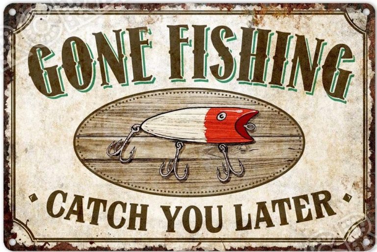 Gone Fishing Sign Rustic Home Décor Fishing Gifts Allhap