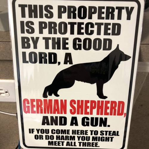 German Shepherd Warning Dog Sign photo review