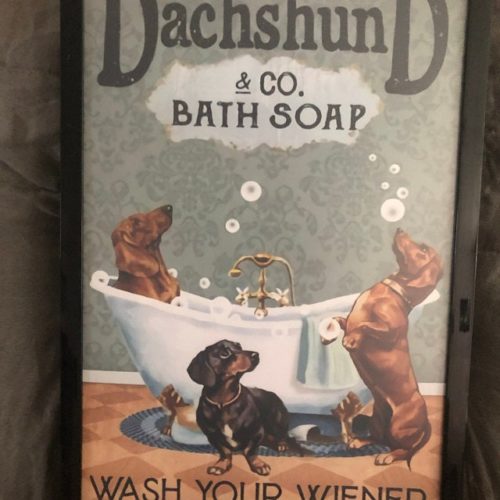 Dachshund Co Bath Soap Wash Your Wiener | Dachshund Metal Sign photo review