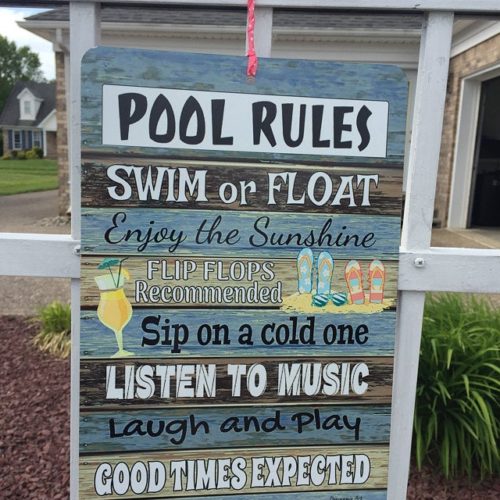 Pool Rules | Swimming Pool Metal Sign photo review