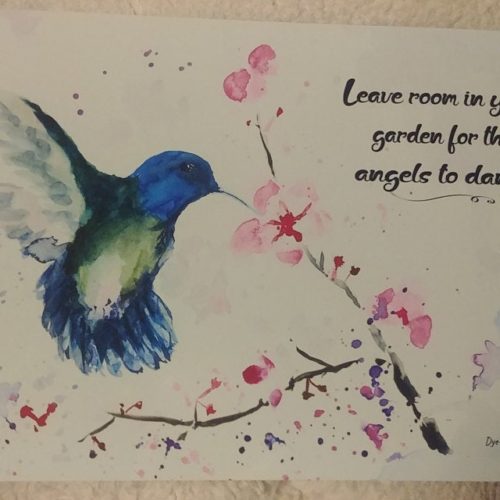 Hummingbird Art Metal Sign for Garden | Inspirational Quote photo review
