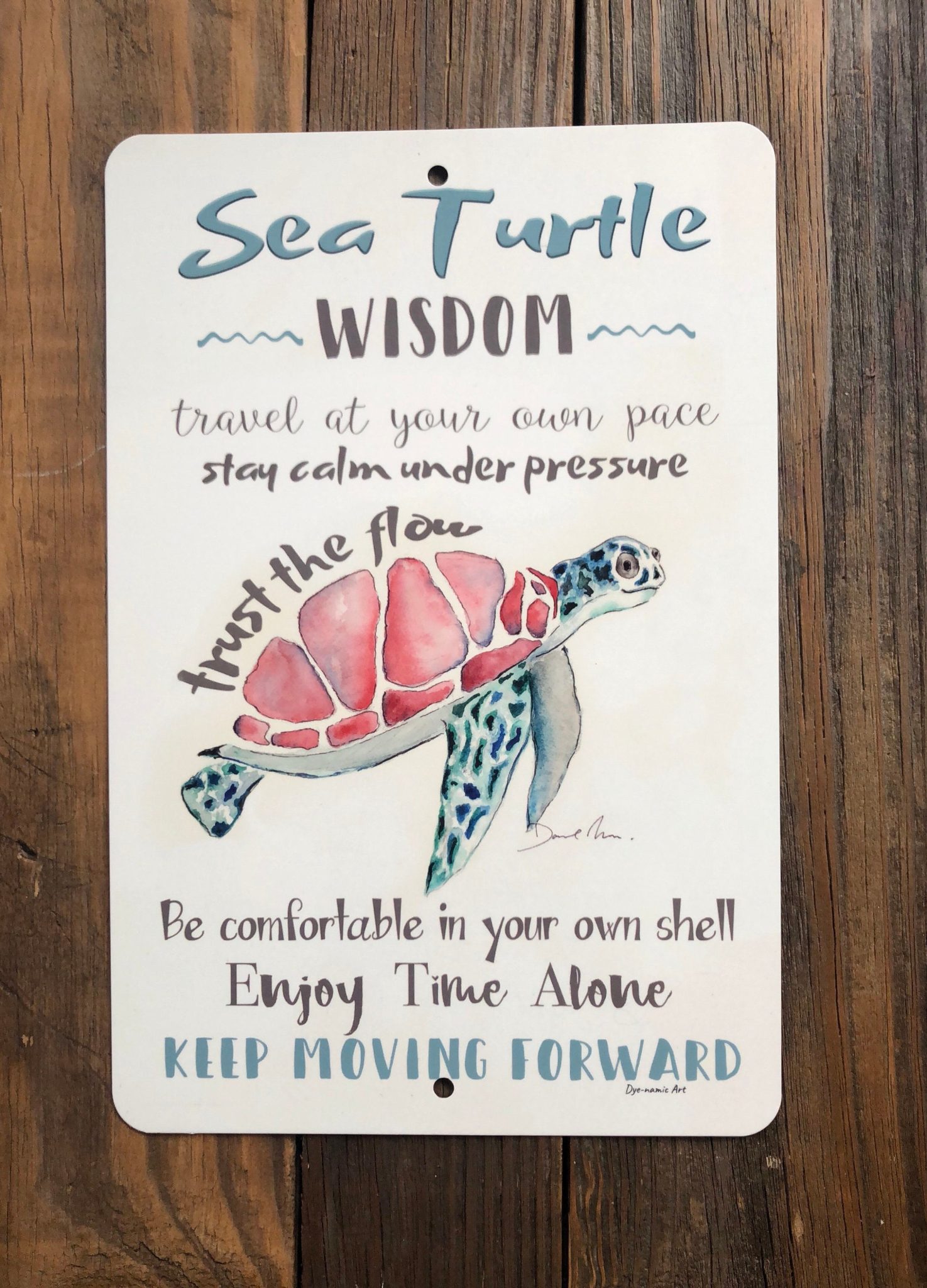 Sea Turtle Wisdom Metal Sign | Inspirational Sign - Allhap