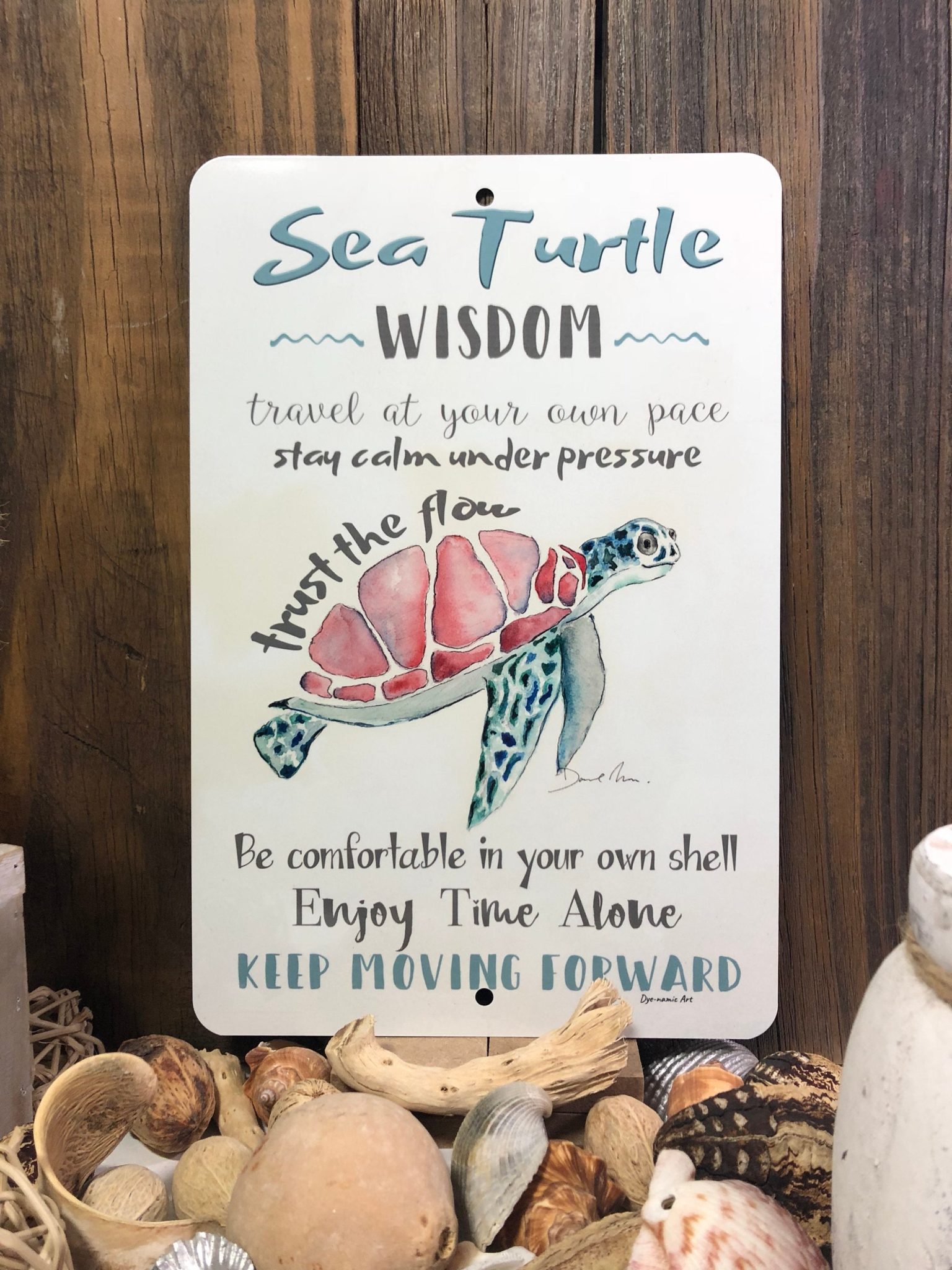 Sea Turtle Wisdom Metal Sign | Inspirational Sign - Allhap