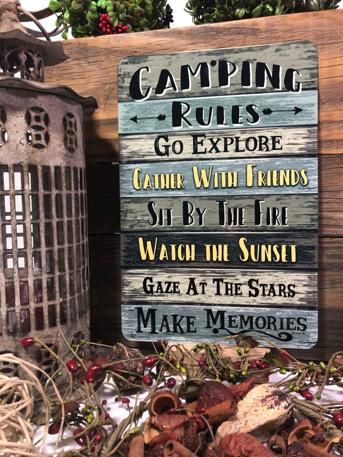 Camping Rules Aluminum Metal Sign - Allhap