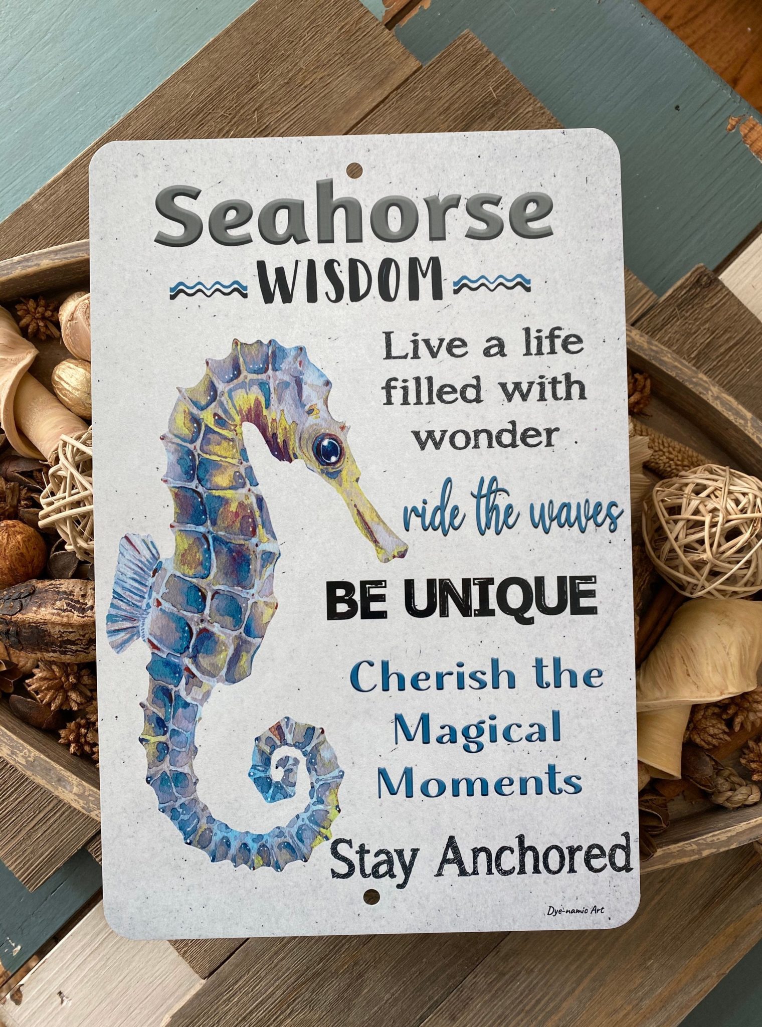 Seahorse Wisdom Metal Sign | Inspirational Sign - Allhap